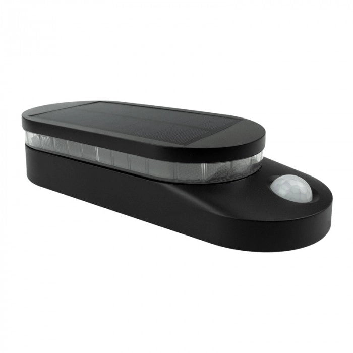 Applique solare LED pieghevole PIR crepusc. IP65 nera