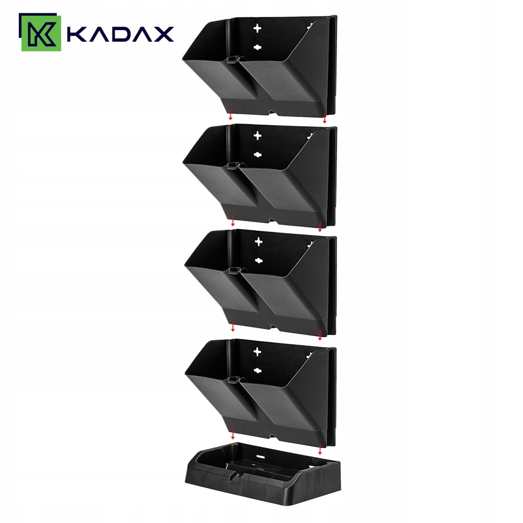 KADAX Vaso da fiori verticale a cascata a 4 moduli con supporto