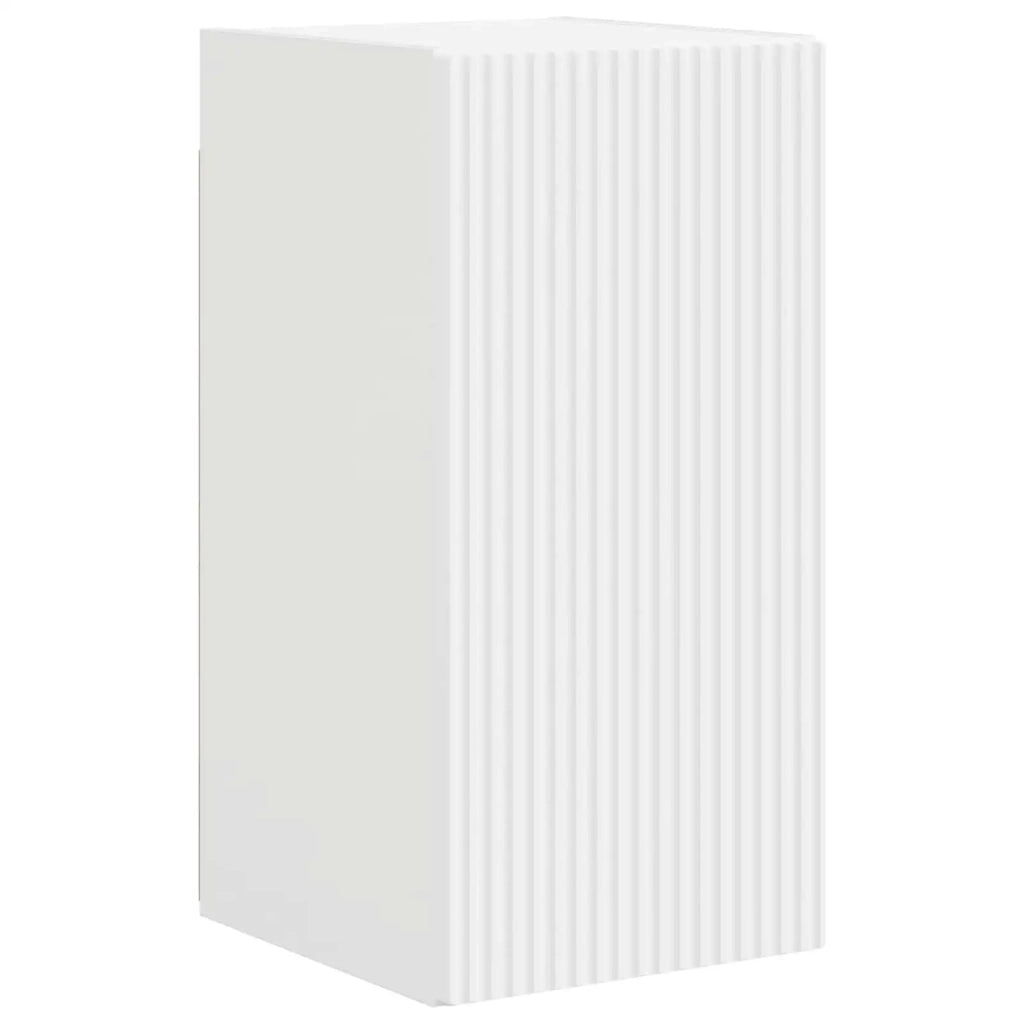 Set di Mobiletto da TV a Parete 4 pcs Bianco Legno multistrato