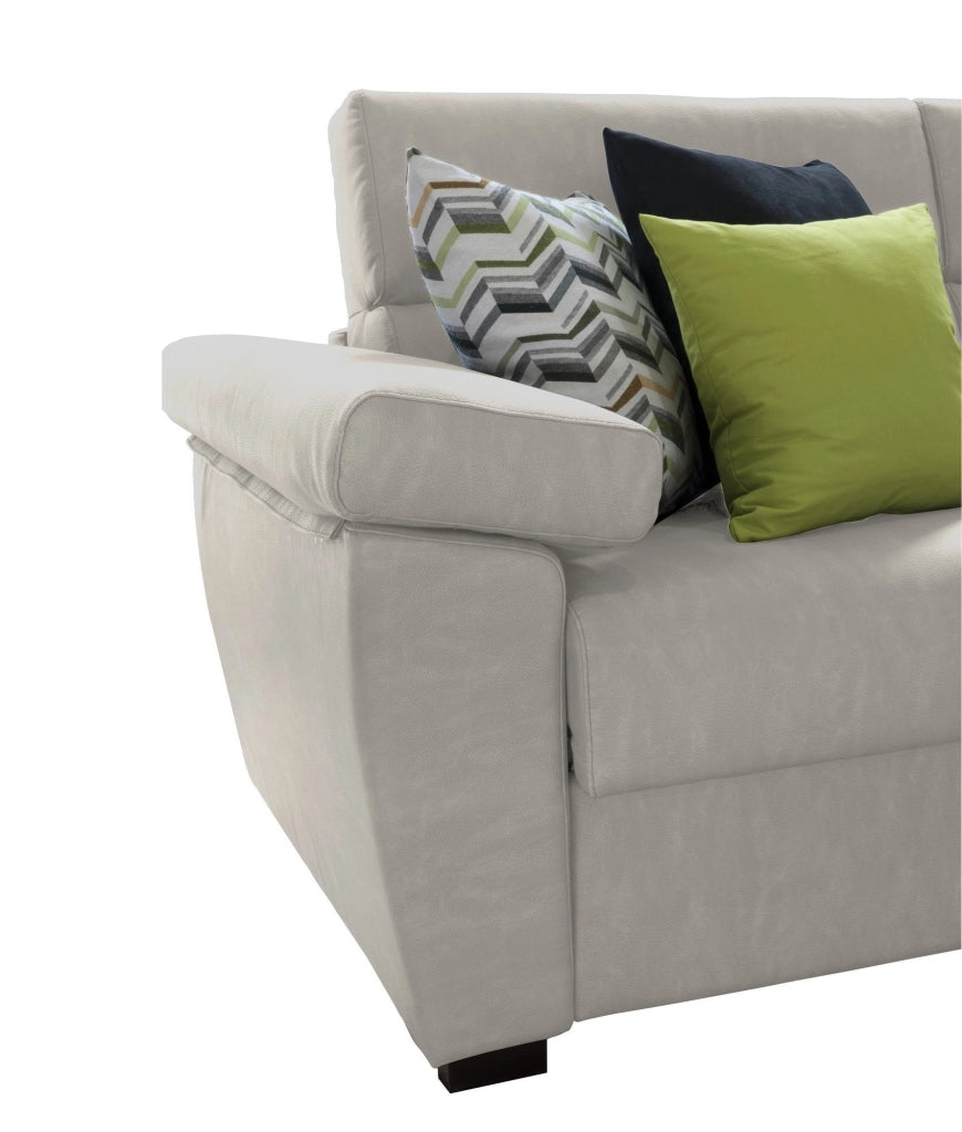 Priverno, Divano Letto con Penisola Sfoderabile Made in Italy, 285x160 cm Beige