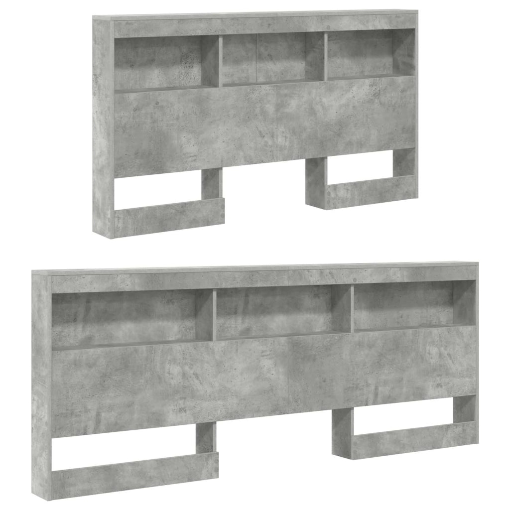 Testiera | Testata contenitore Grigio cemento 140 cm Legno multistrato
