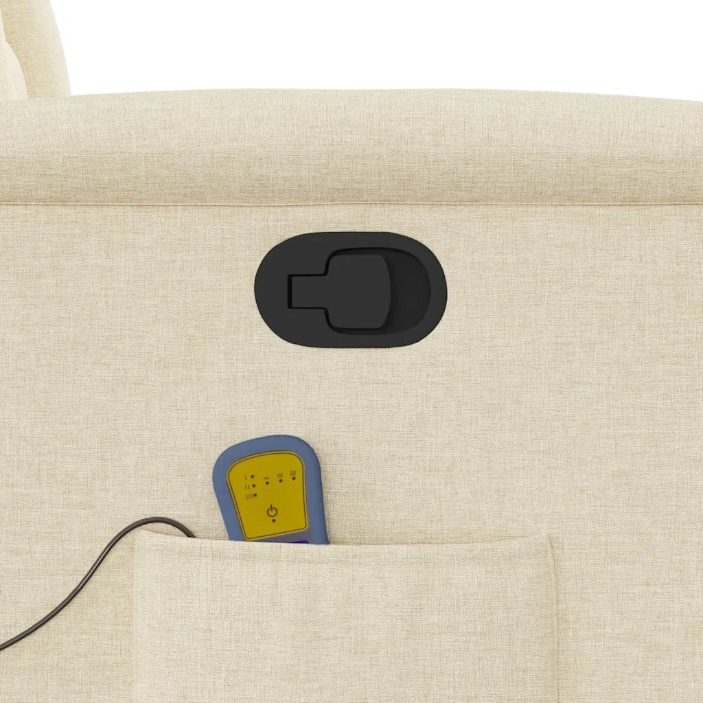 Poltrona Massaggiante Reclinabile Crema in Tessuto 4015560