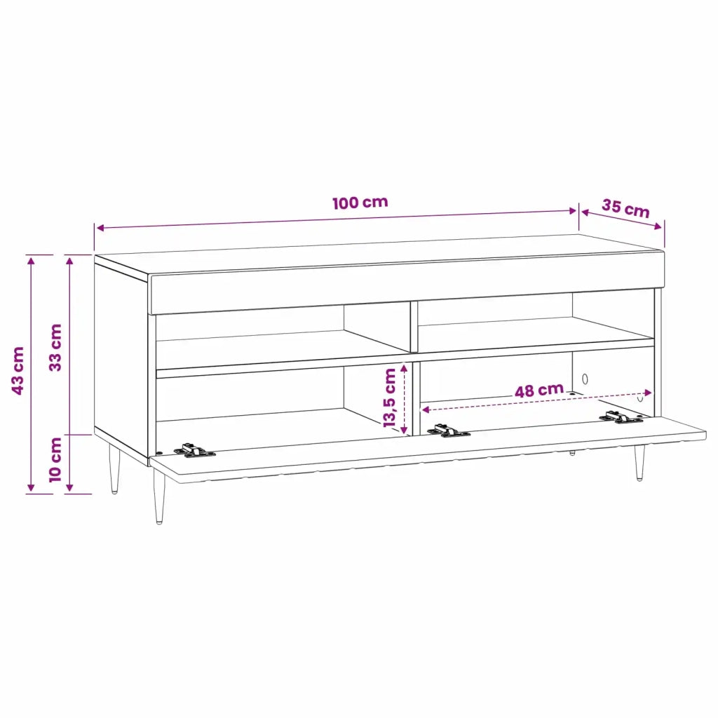 Mobile TV LED Nero Legno ingegnerizzato 896546