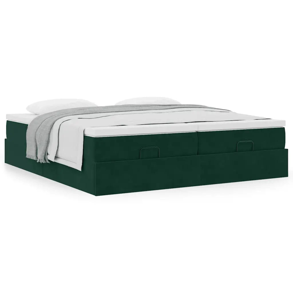 Struttura Letto Pouf con Materassi 200x200 cm Velluto 3311270