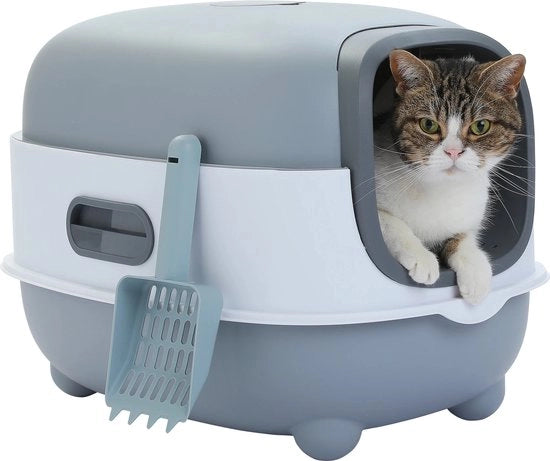 Ciotola per gatti - contenitore per gatti - contenitore per gatti portatile - contenitore per gatti da viaggio - contenitore per gatti portatile - grande con coperchio - senza odore