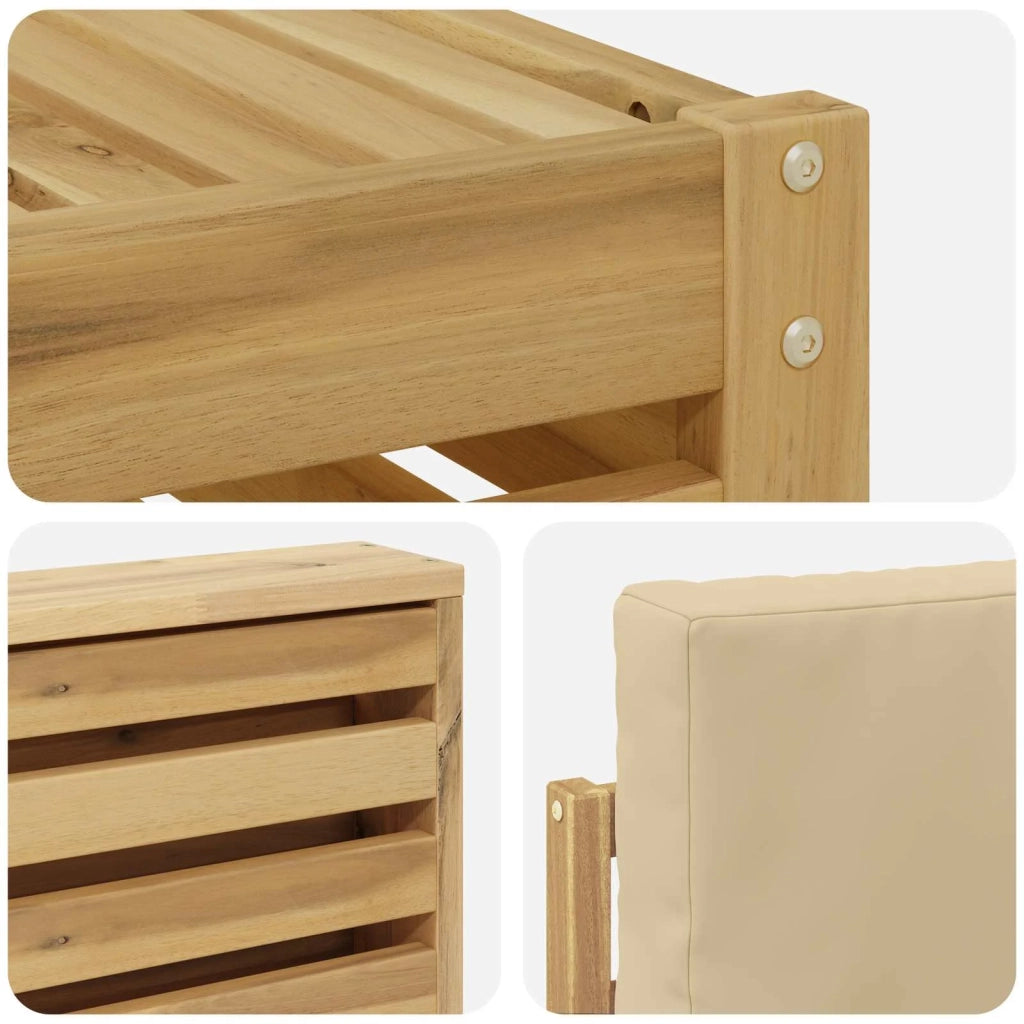 Set di divani da esterno 7 pcs Bianco e Beige Poliestere 3391483