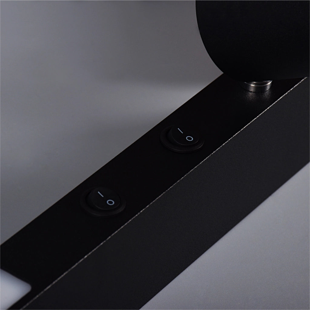Applique nera moderna LED 8W + GU10 5W Mannari Zuma Line