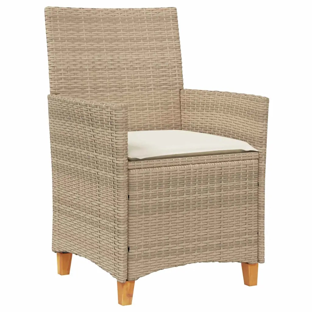 Set da Pranzo per Giardino 9 pcs Beige polyrattan 3381085