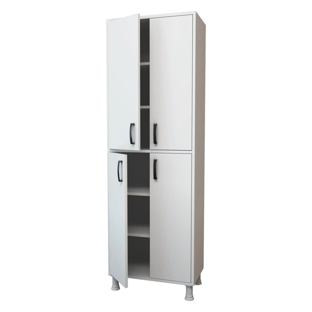Medesano, Armadio Multiuso Grande 6 Ripiani, 63x191h cm Bianco