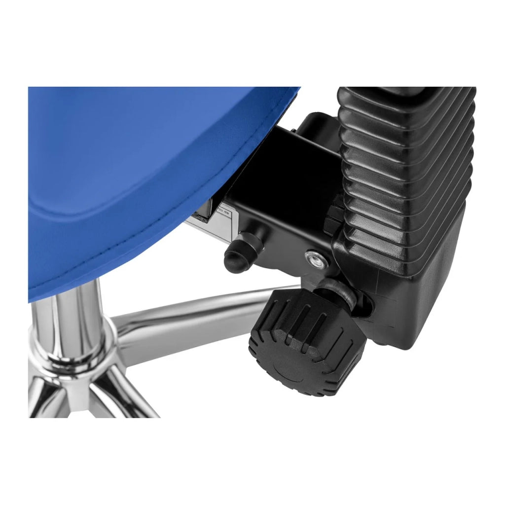 Sgabello/sedia a sella con schienale blu 14_0003500