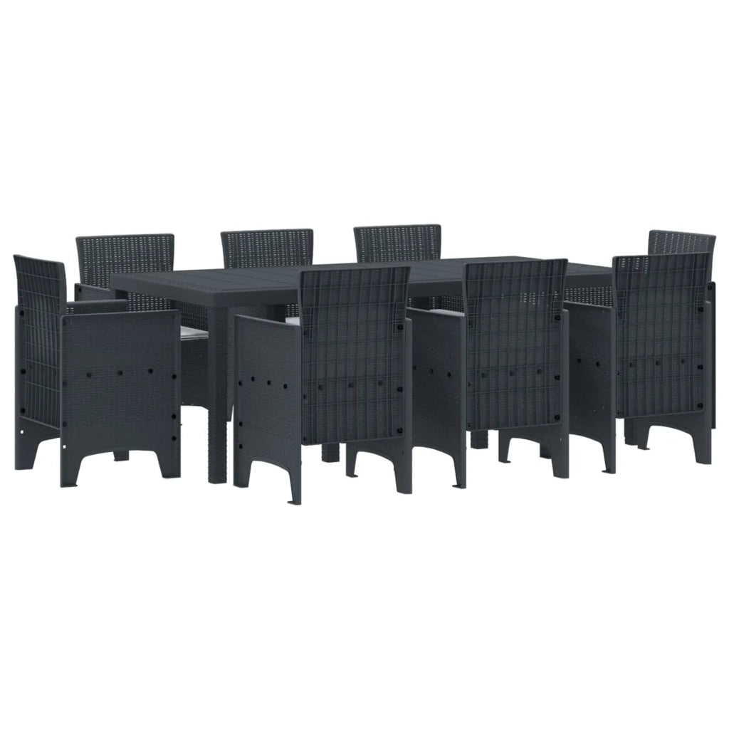 Set da Pranzo per Giardino 9 pcs Antracite Polipropilene 3378574