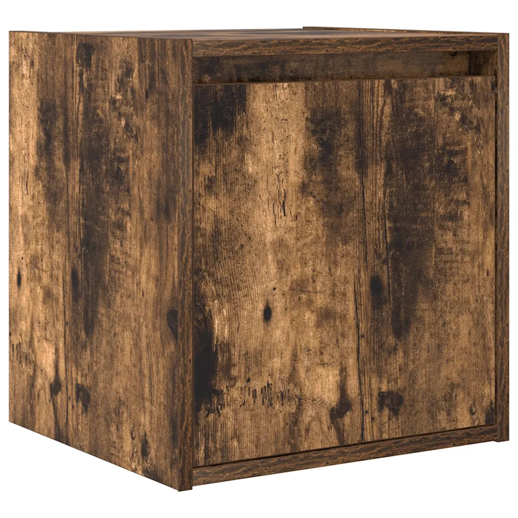 Comodini a Muro 2 pz-Set di 2 Tavolino da notte Rovere Fumo 38x34x40 cm 807258