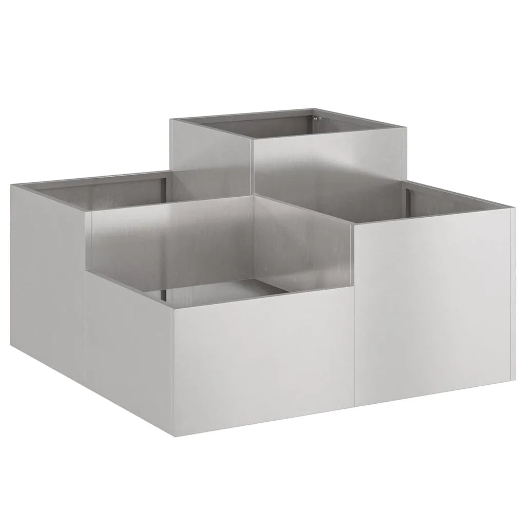 Vaso da giardino Argento 100 x 100 x 48 cm Acciaio inossidabile