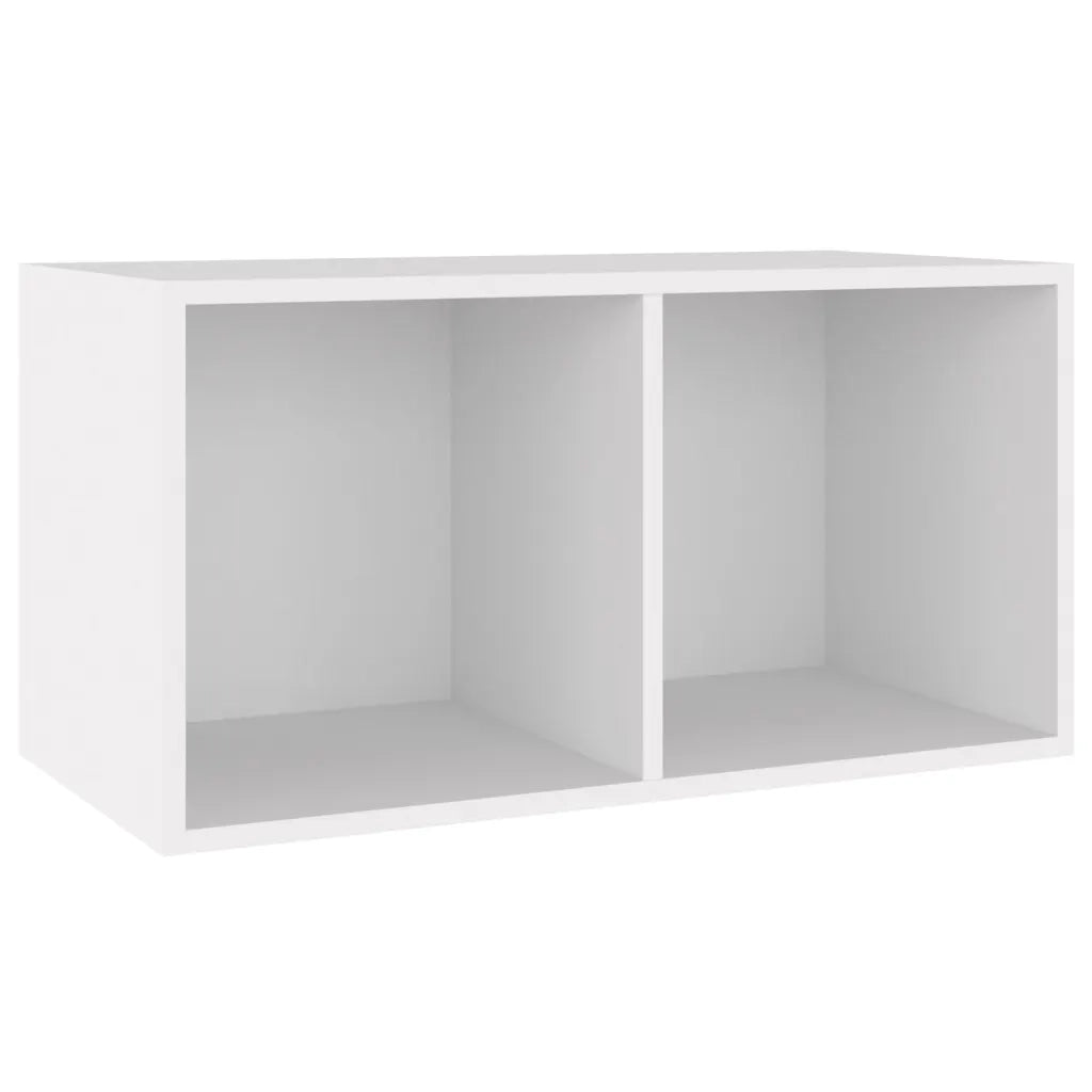 Contenitore per Vinili Bianco 71x34x36 cm in Legno Multistrato 800117