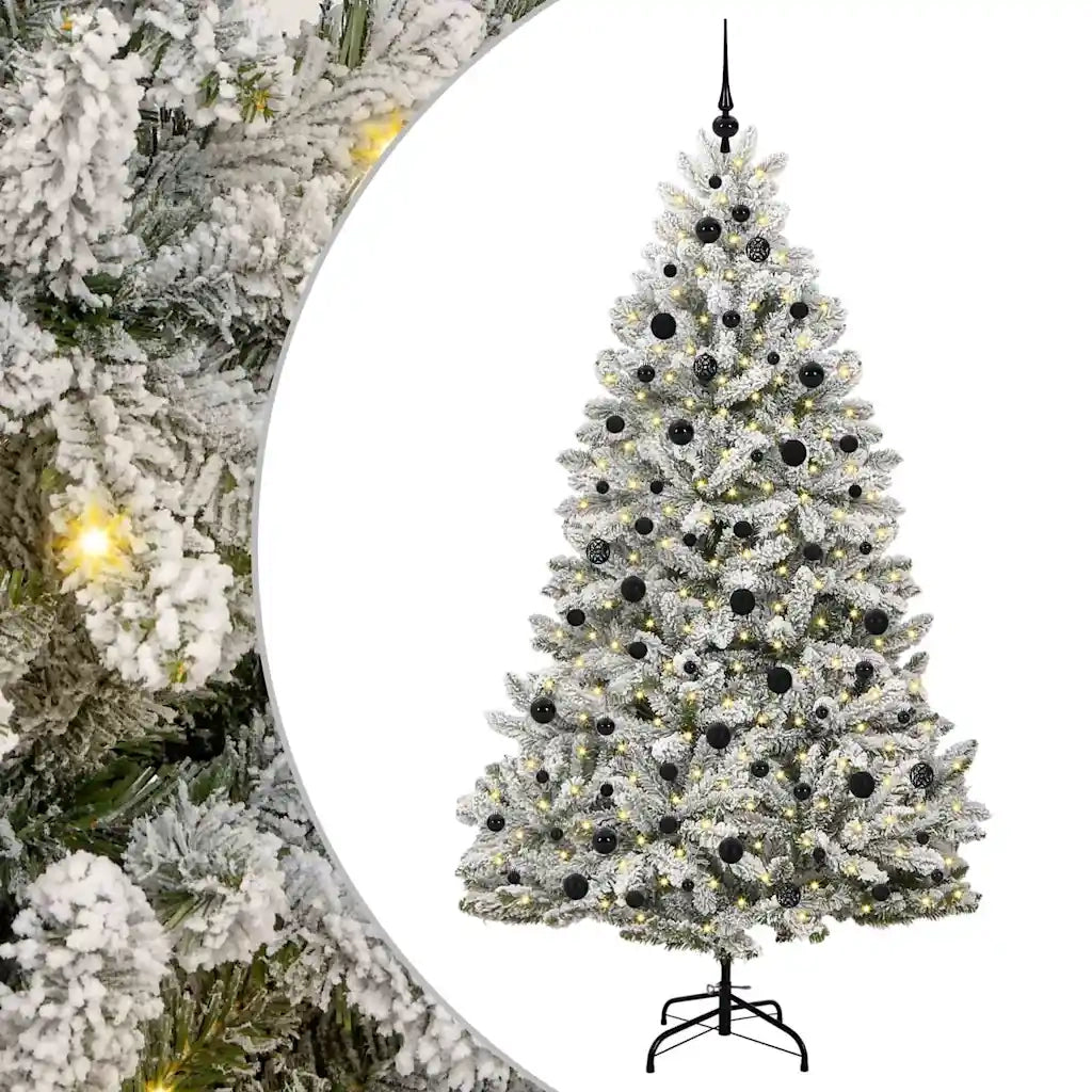 Albero di Natale artificiale con 300 LED Verde e Bianco 210 cm 3395758