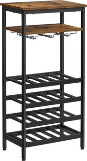 Bull Wijnrek met vetrino - flessenrek per 20 flessini - industriale per cantina, cucina - 50 x 32 x 100 cm, vintage marrone-nero