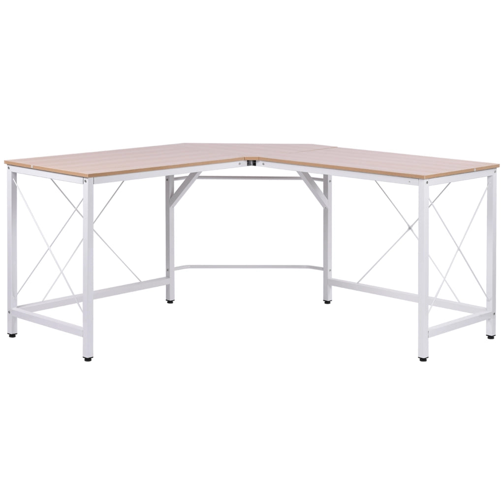 Scrivania Angolare in Legno ¨C Minimal ¨C MDF Naturale Grigio 150x150x76 cm