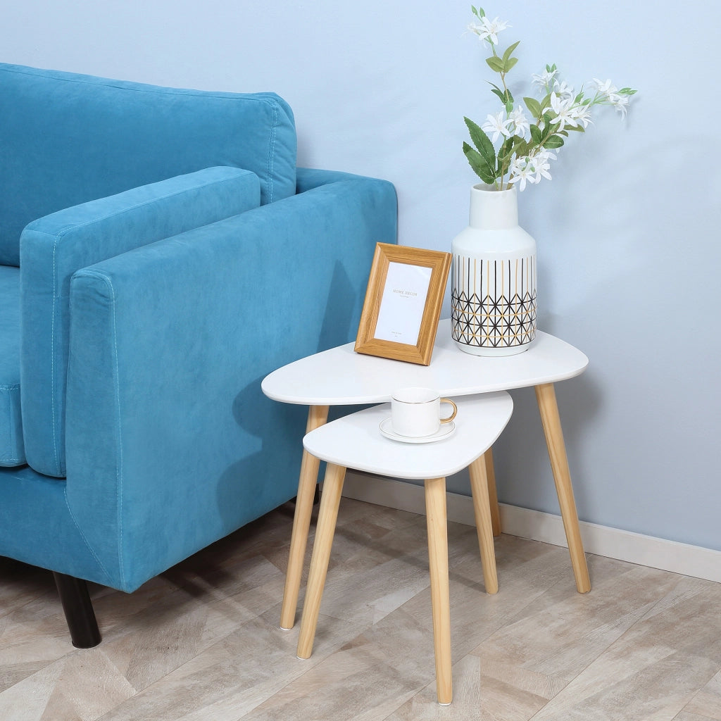 Tavolino da caff¨¨ design scandinavo ¨C Minimal ¨C bianco e legno