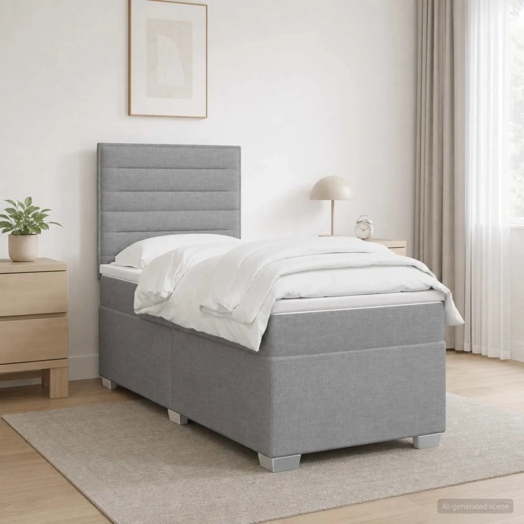 Letto box spring con materasso Grigio Chiaro 80 x 200 cm 3453269