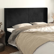 Testiera ad Orecchio-Testata con Orecchie Nera 183x16x118/128 cm in Velluto 726778