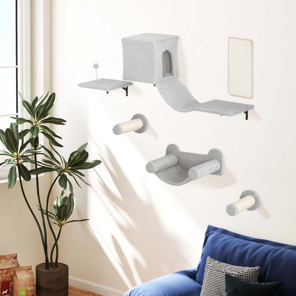 Gioco per Gatti con Condominio Piattaforma Amaca e Tiragraffi ¨C Minimal ¨C Grigio