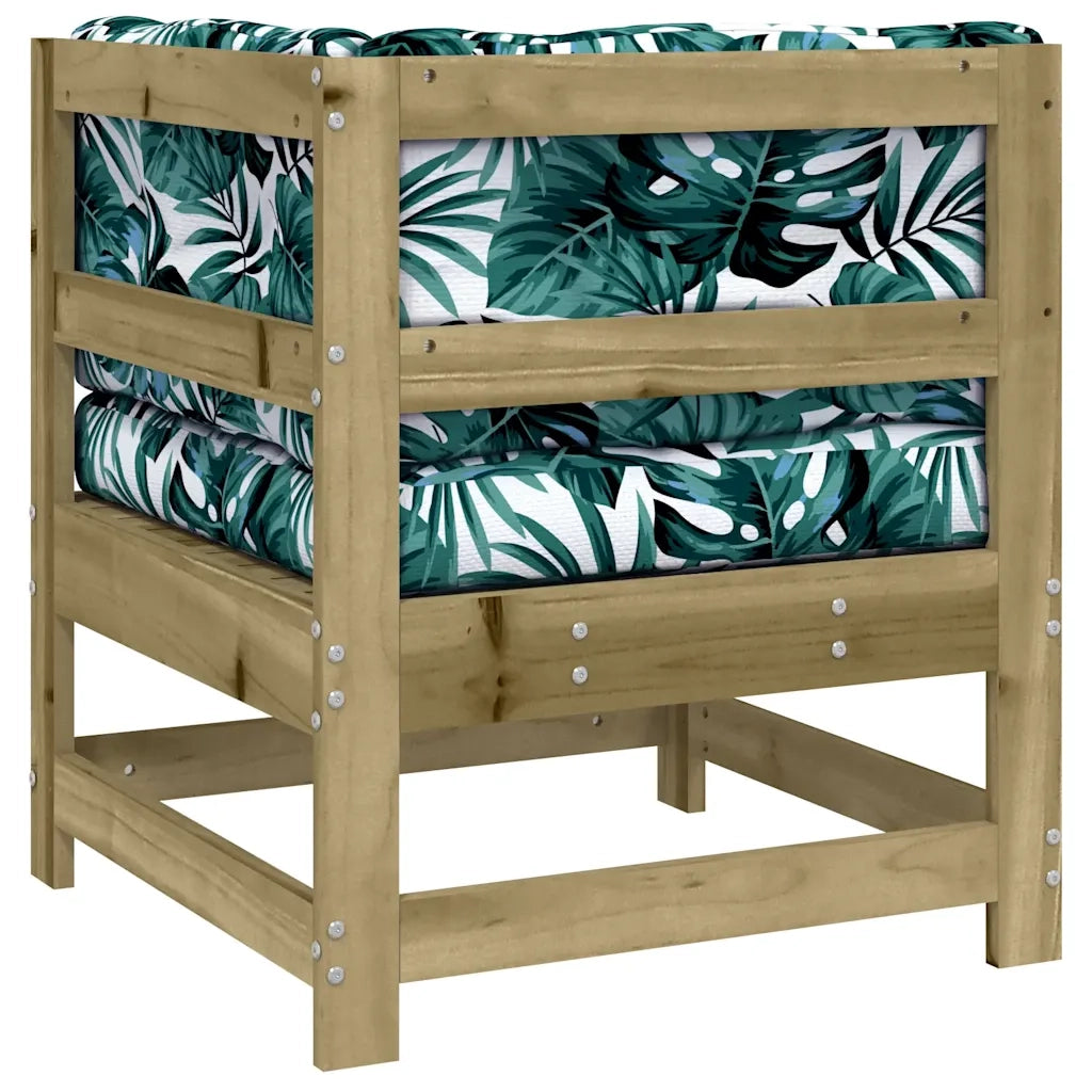 Divano Angolare con Cuscini-Sofa con Cuscini in Legno Impregnato di Pino 239970