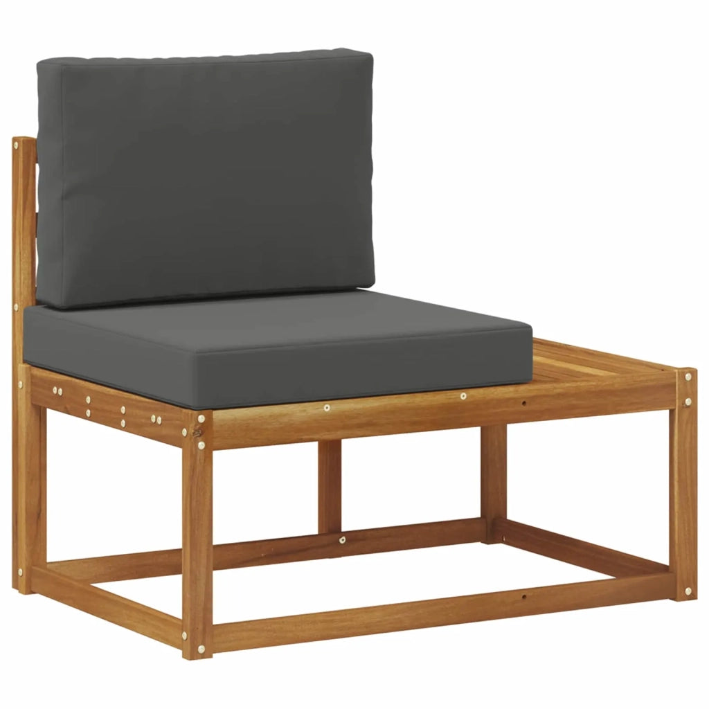 Set di divani da esterno-Sofa da giardino 5 Pezzo Naturale e Antracite