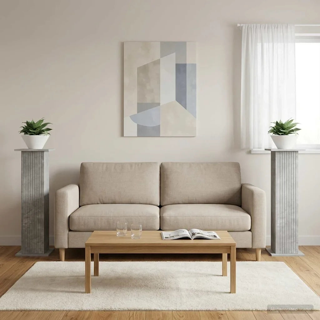Supporto per piante 2 pcs Grigio Cemento 30,5 x 30 x 100,5 cm 899751