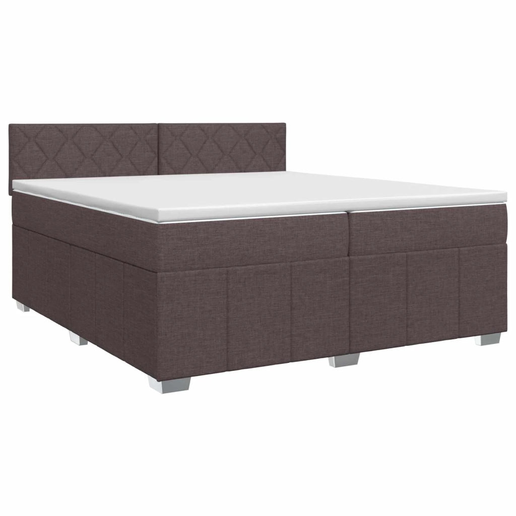 Letto box spring con materasso Marrone Scuro 200 x 200 cm 3451300