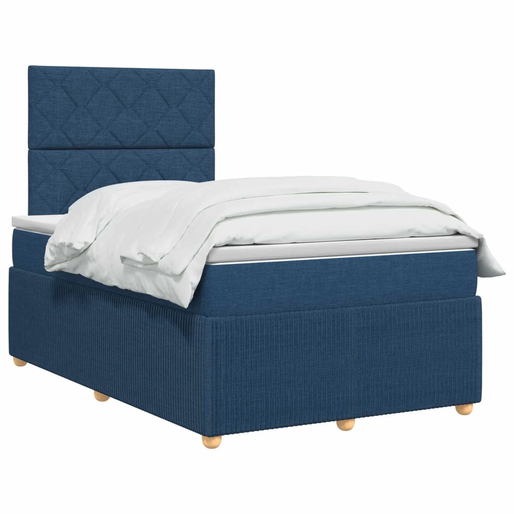 Letto box spring con materasso Blu 120 x 200 cm Tessuto 3454381