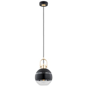 Lampada a sospensione sfera nero-oro E27 Derol Alfa