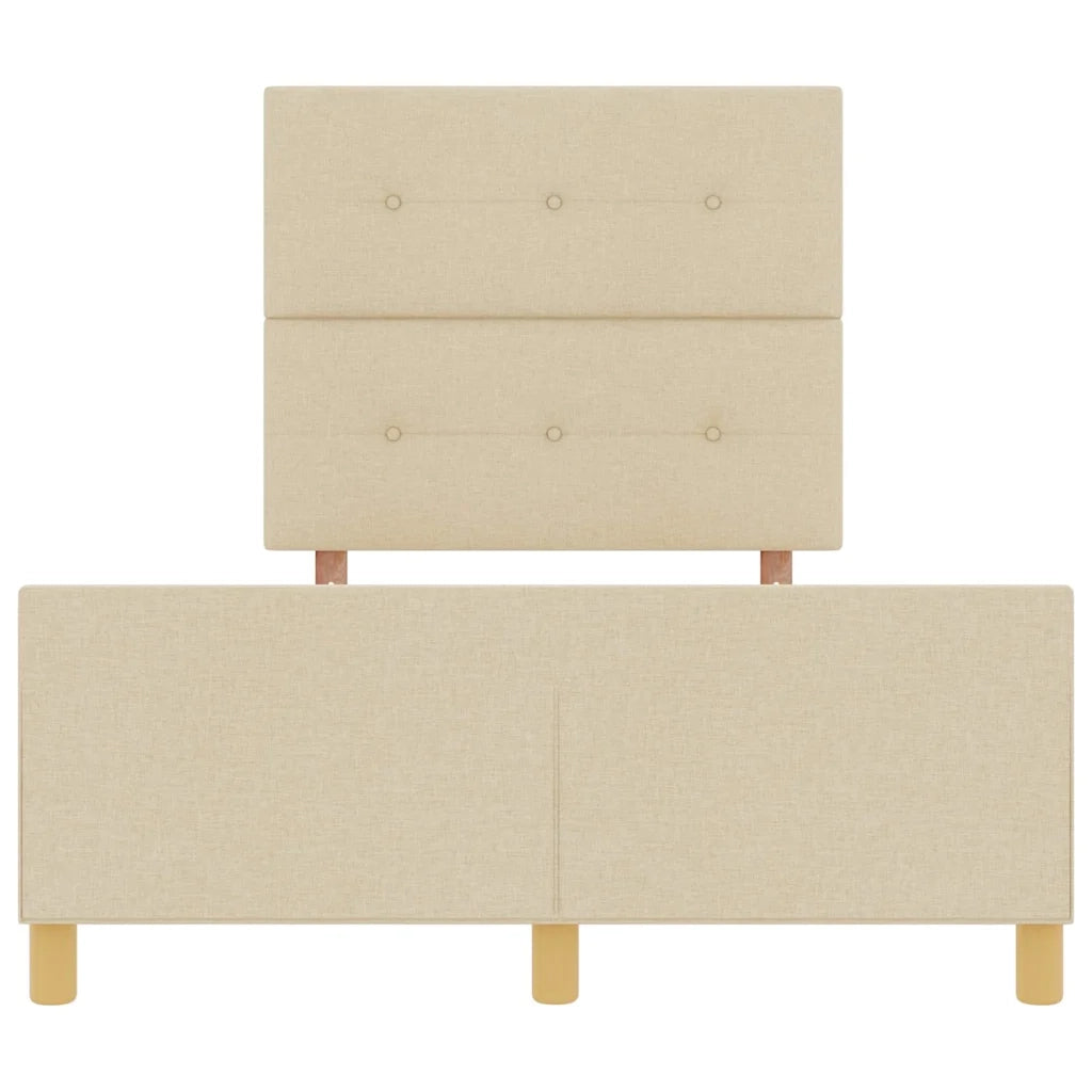 Struttura del letto con testiera Crema 120 x 200 cm Tessuto