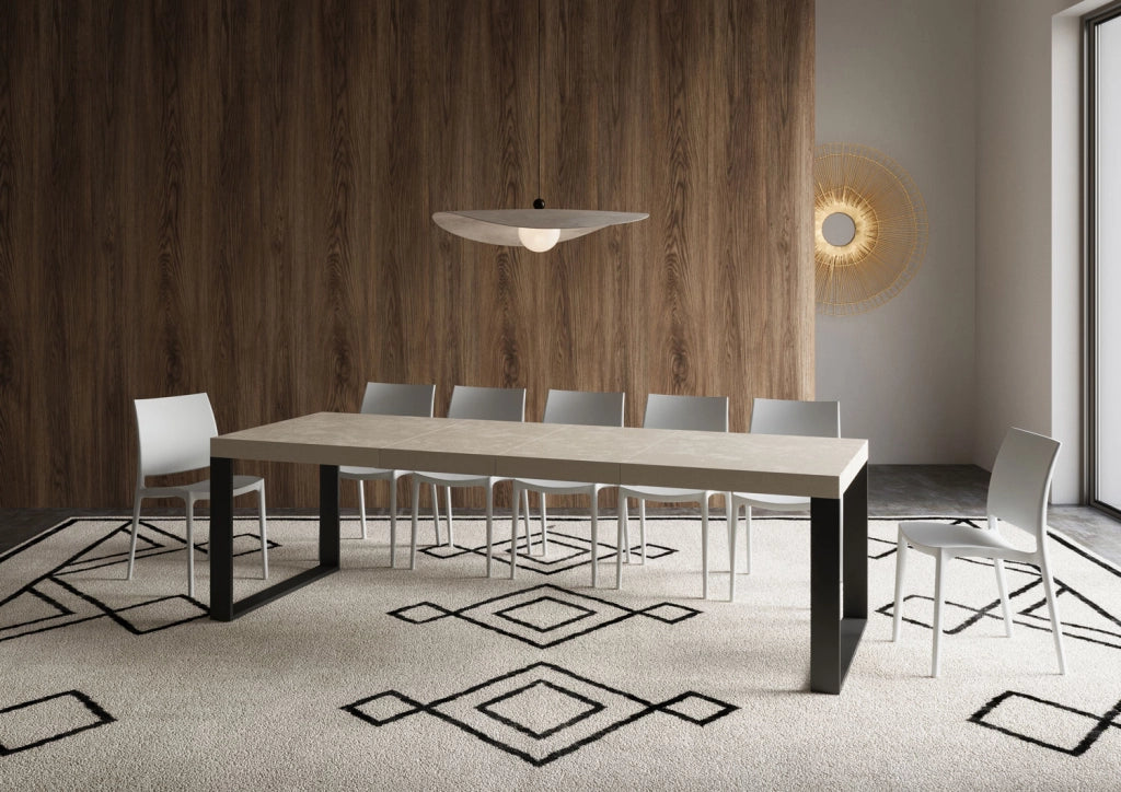 Tavolo allungabile 90x160/264 cm Tekno Premium Cashmere gambe antracite