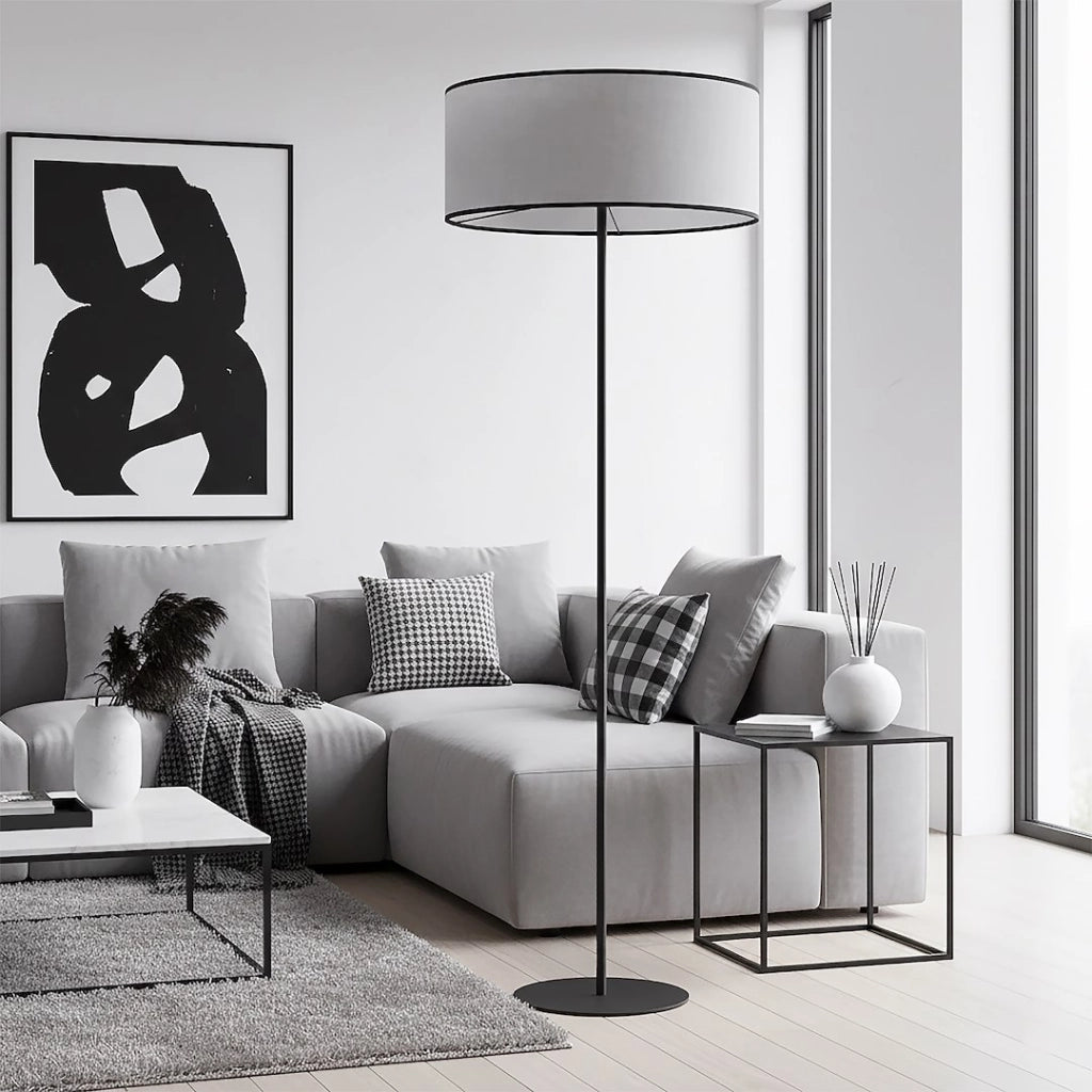 Lampada da terra classica ECO 1xE27 grigio nero Emibig