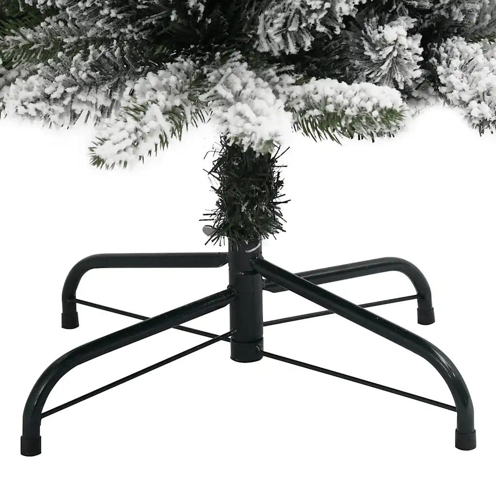 Albero Natale Artificiale Sottile Neve Floccata 150cm PVC e PE 4019686