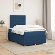 Letto box spring con materasso Blu 120 x 190 cm Tessuto 3454360