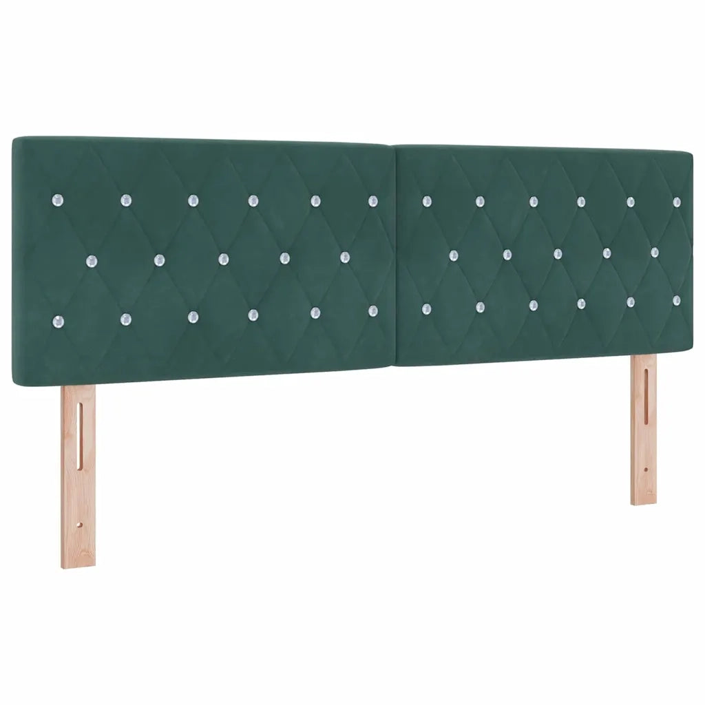 Letto a Sorgente LED con led Verde Scuro 140 x 200 cm Velluto