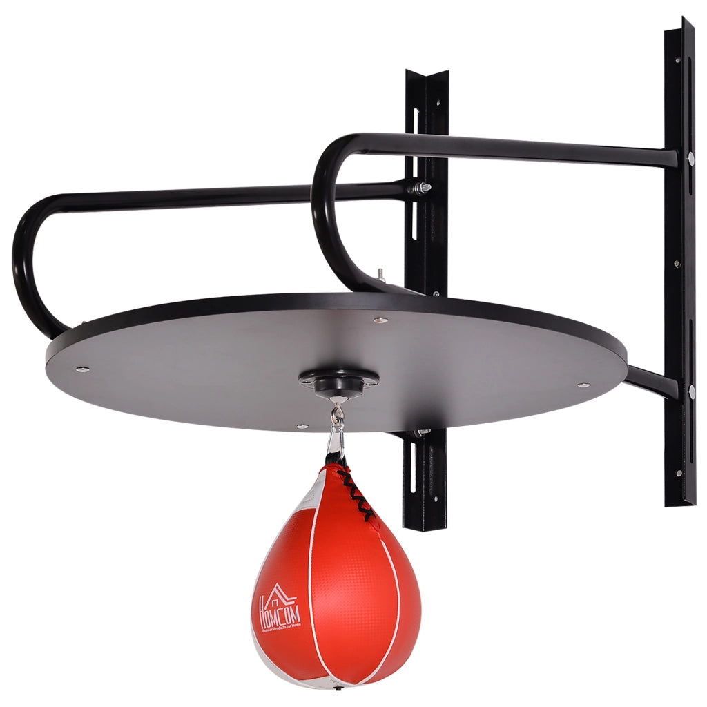 Sacco da boxe con supporto a muro girevole ¨C Minimal ¨C 60x73x80 cm nero e rosso