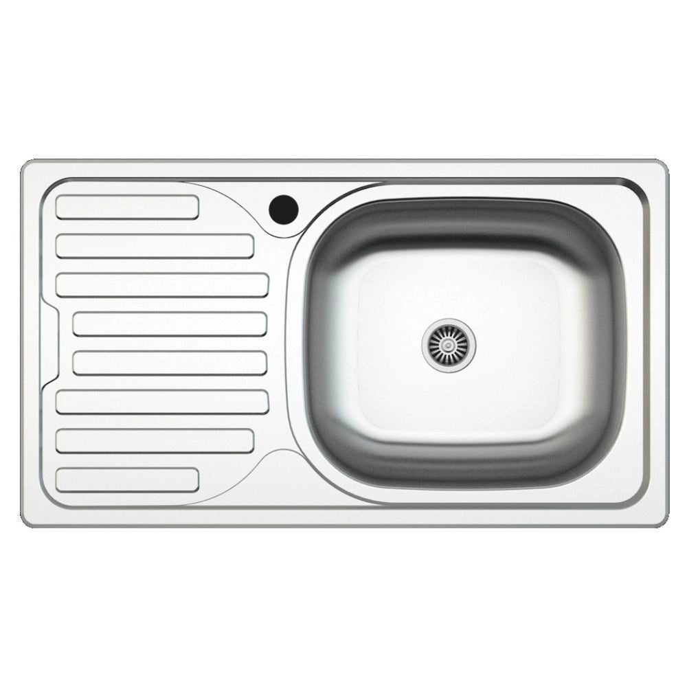 Lavello incasso cucina acciaio 76x43.5 una vasca e gocciolatoio sinistro SA07SX Samet