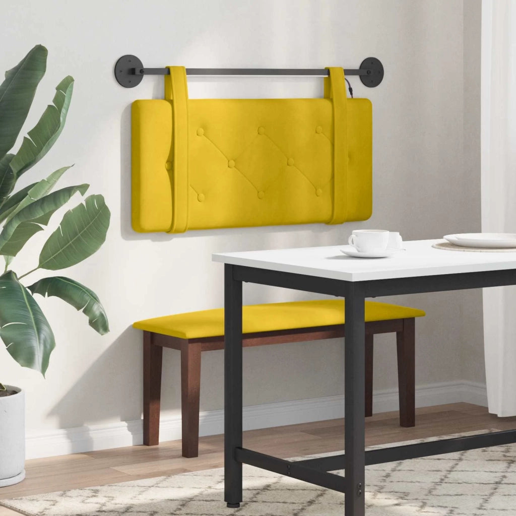 Testiera | Testata sospesa Con luce LED Giallo Velluto