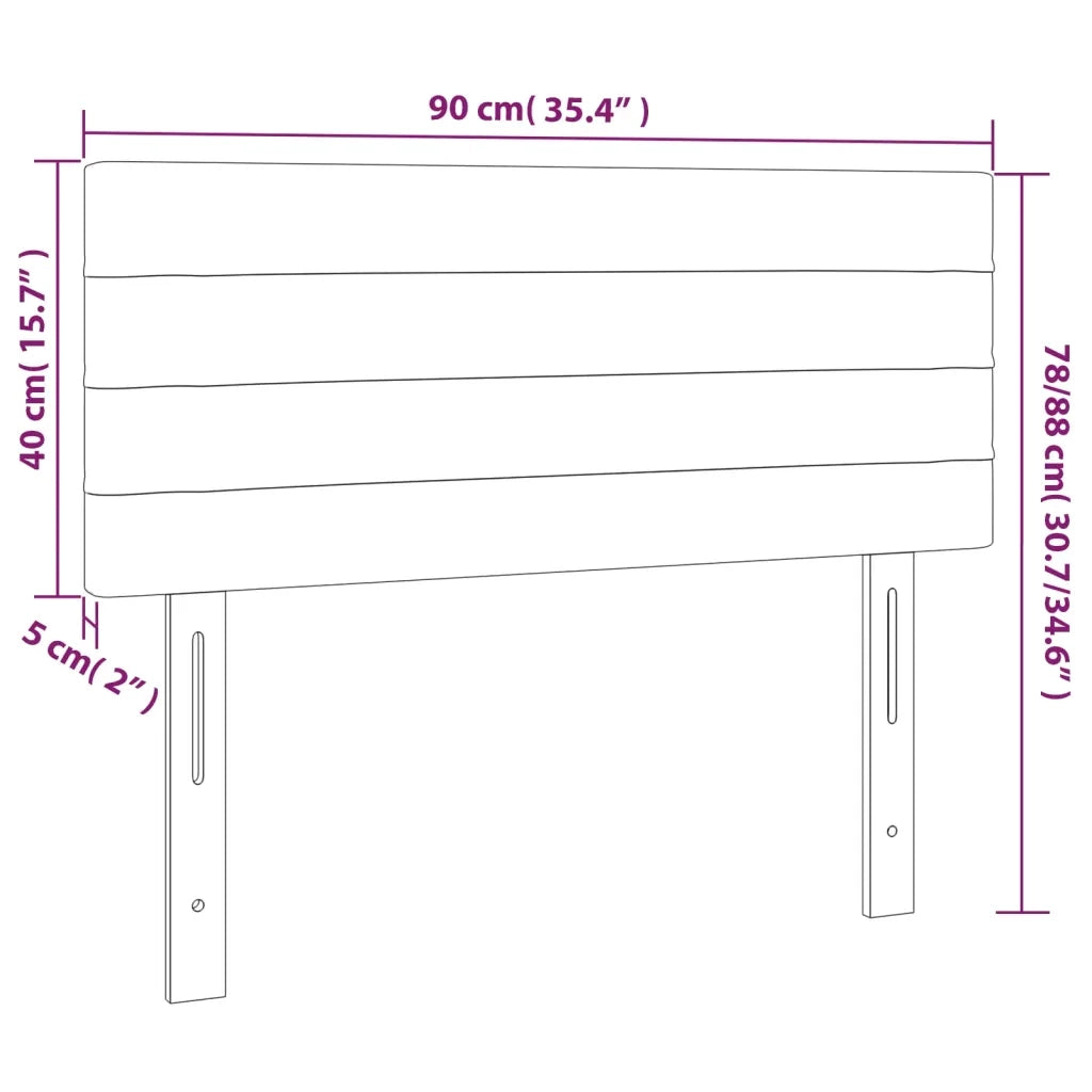 Testiera | Testata Blu 90x5x78/88 cm in Tessuto
