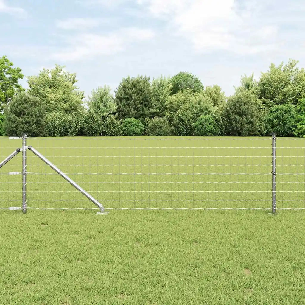 Recinzione da Giardino | Recinzione con Posto Argento 0,4 x 10 m Acciaio