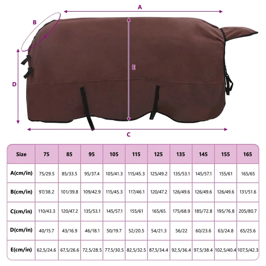 Coperta per Cavalli Marrone Scuro Completo 125 cm Poliestere 42013202