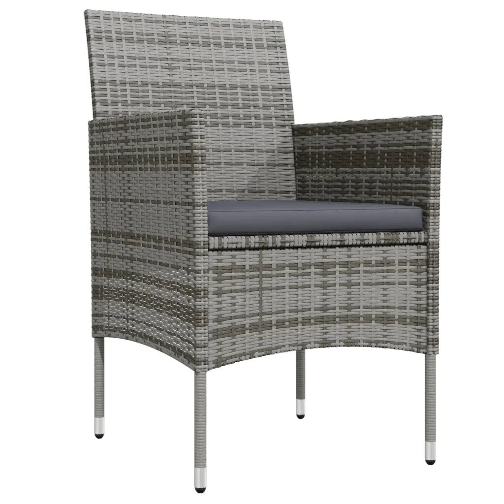 Set da Pranzo da Giardino 5 pz con Cuscini Grigio e Nero 3099313