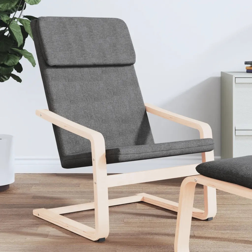 Poltrona | Sedia Relax Grigio Scuro in Tessuto