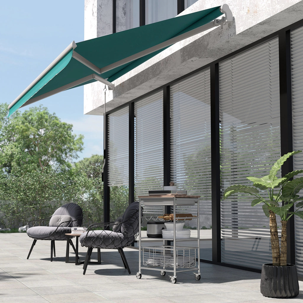 Toldo Manuale per Terrazza ¨C Minimal ¨C Verde Antracite 395x245 cm