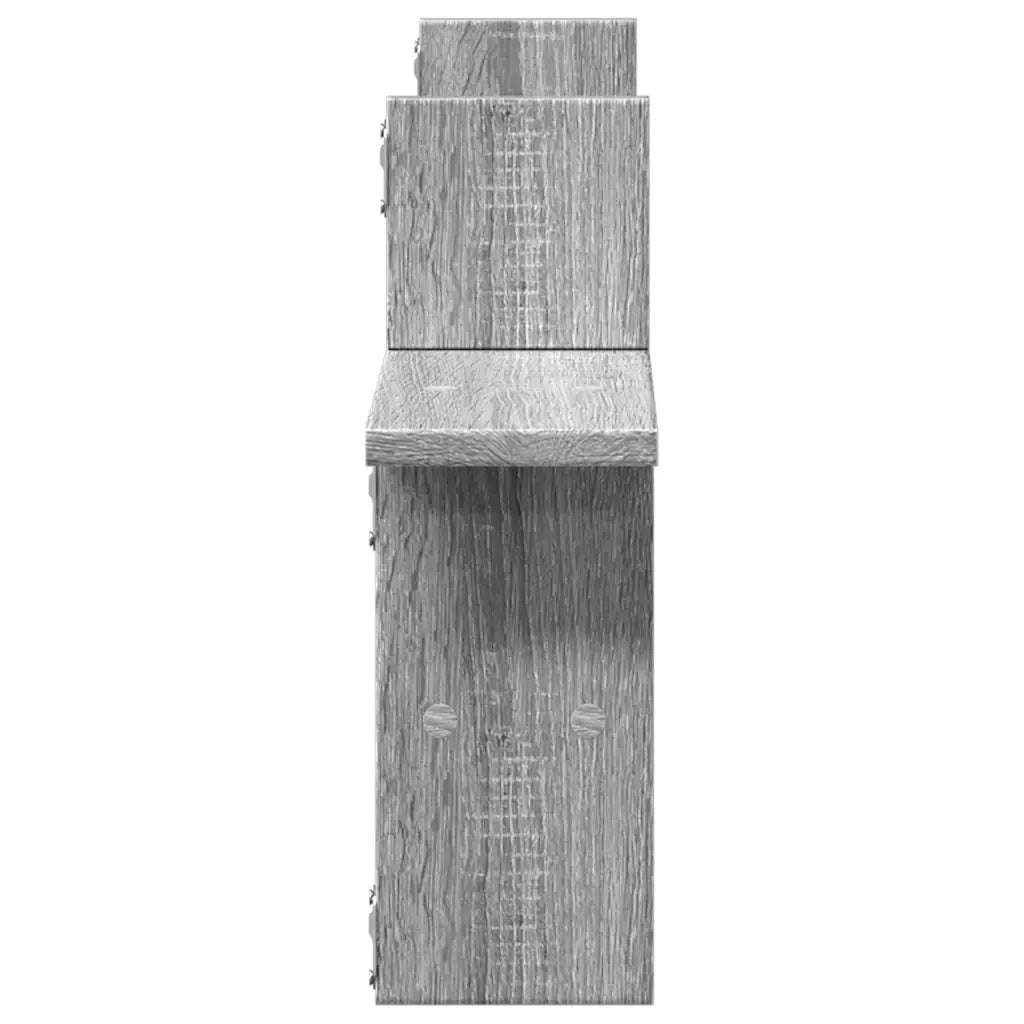 2 pz Mensole a Parete | Scaffale Parete | Ripiano a parete Grigio Sonoma 38x12x38 cm in Truciolato