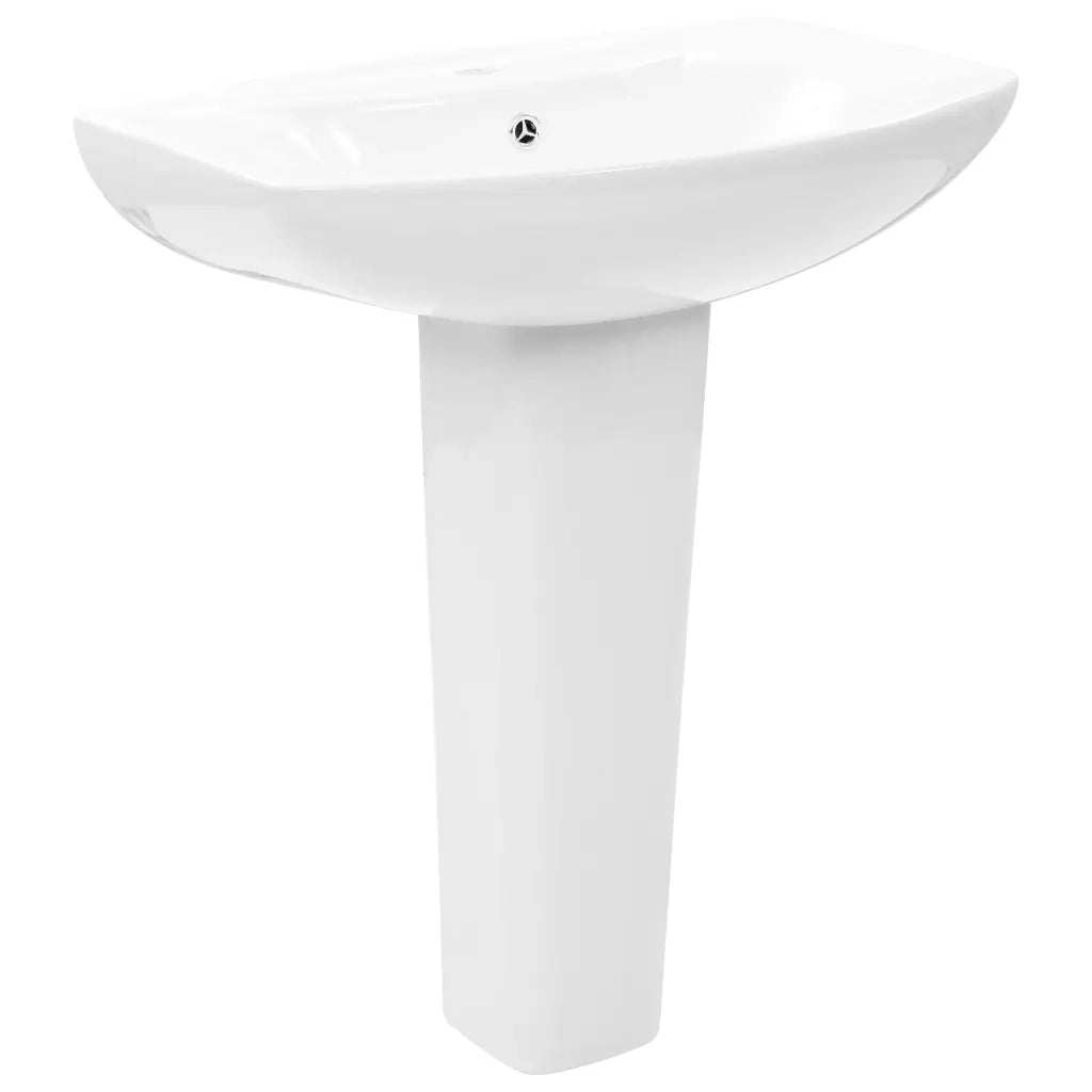 Lavandino a Colonna in Ceramica Bianca 650x520x200 mm CFW3299154