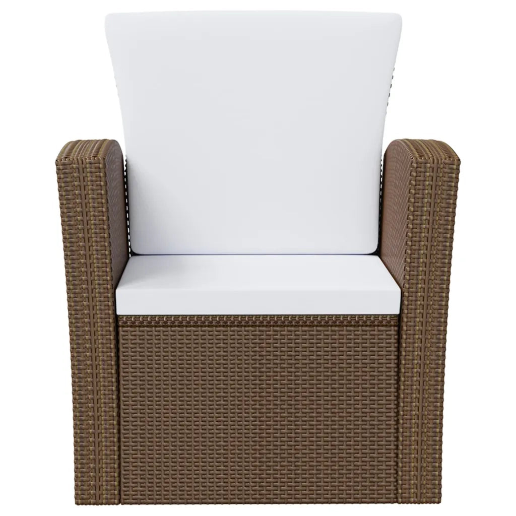 Set Divani da Giardino 16 pz con Cuscini in Polyrattan Marrone 3095944