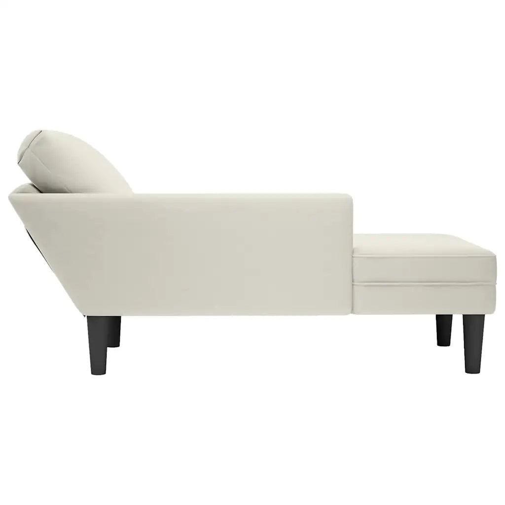 Sdraio con Cuscino e Bracciolo Destro in Velluto Crema CFW1708160